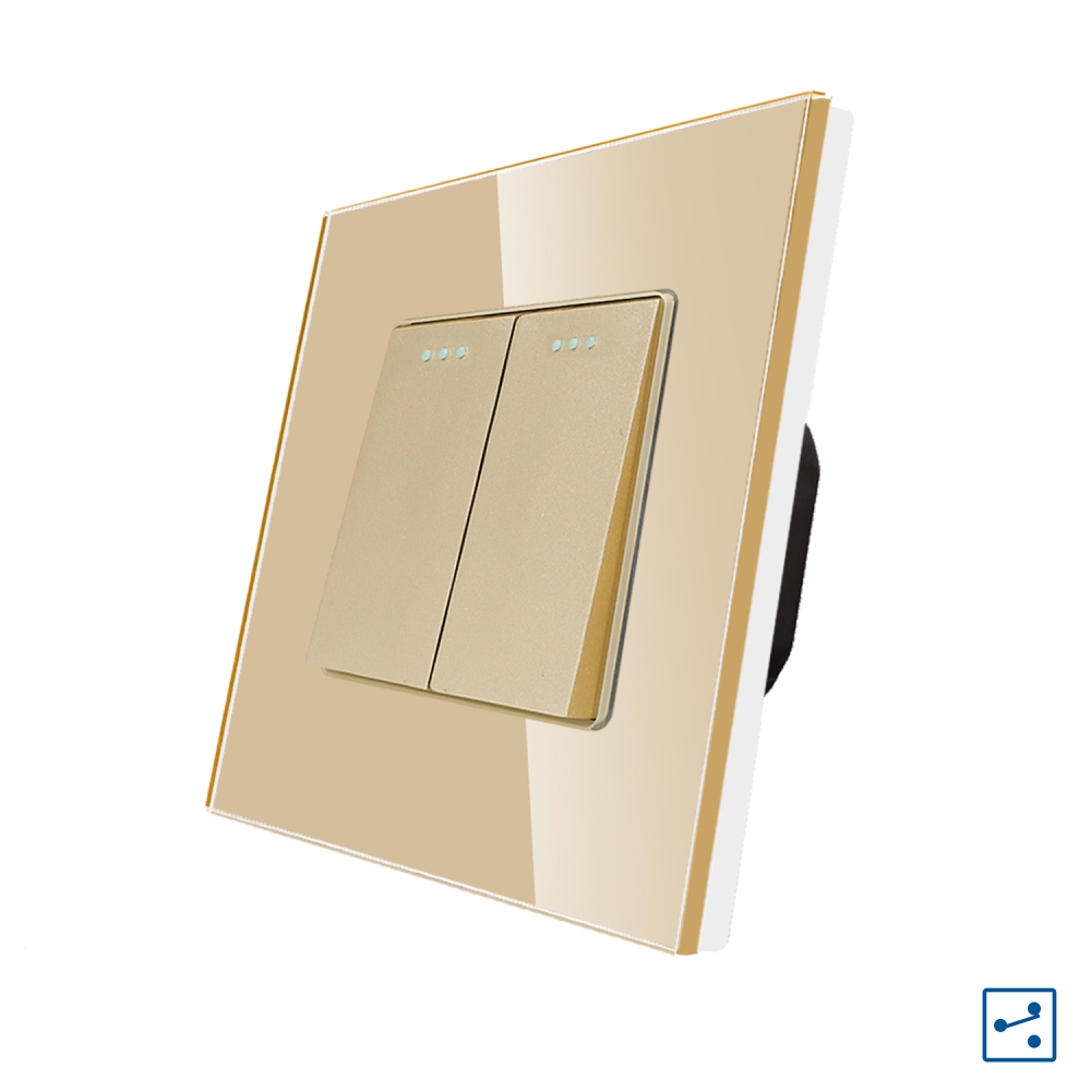 Intrerupator Dublu Scara Mecanic LUXION Sticla - imagine 9
