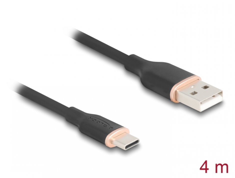 Cablu USB-A la USB-C 4m Silicon Delock 81228
