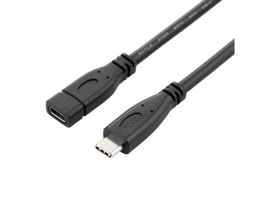 Cablu USB-C 3.1 Gen 2, 1m, Negru, OEM