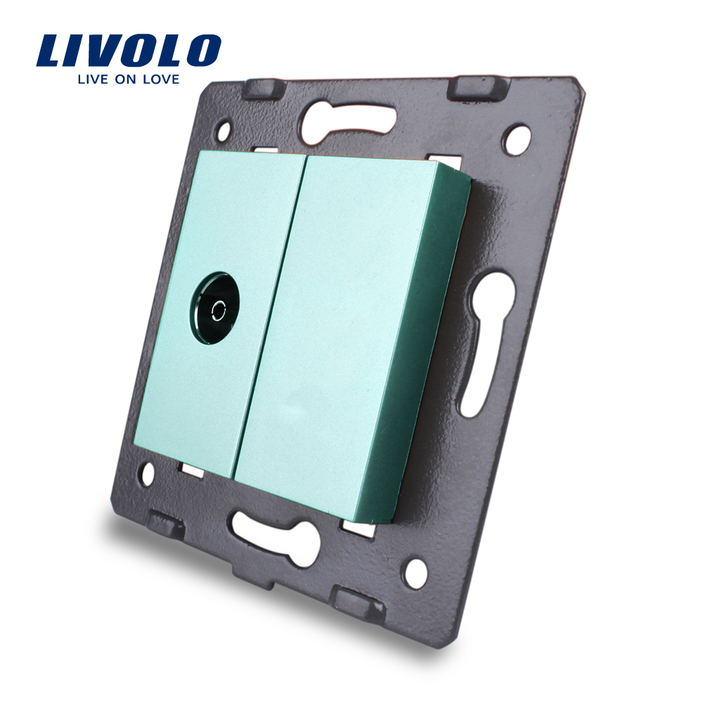 Priză TV Livolo, Metal/Plastic, 45x22.5mm, Negru - imagine 9