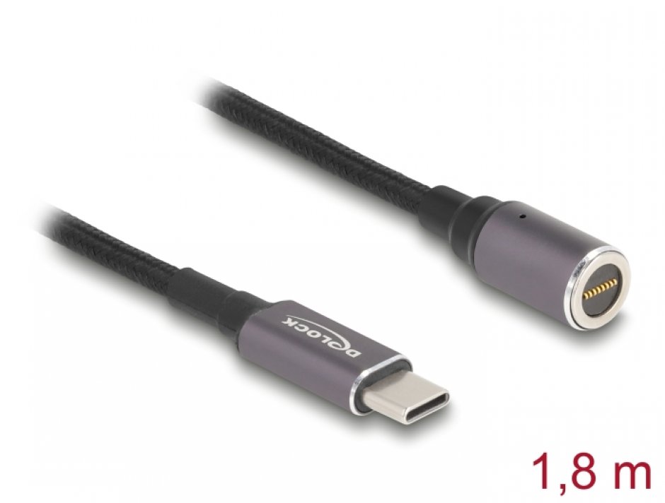 Cablu Magnetic Delock USB-C 1.8m 3A