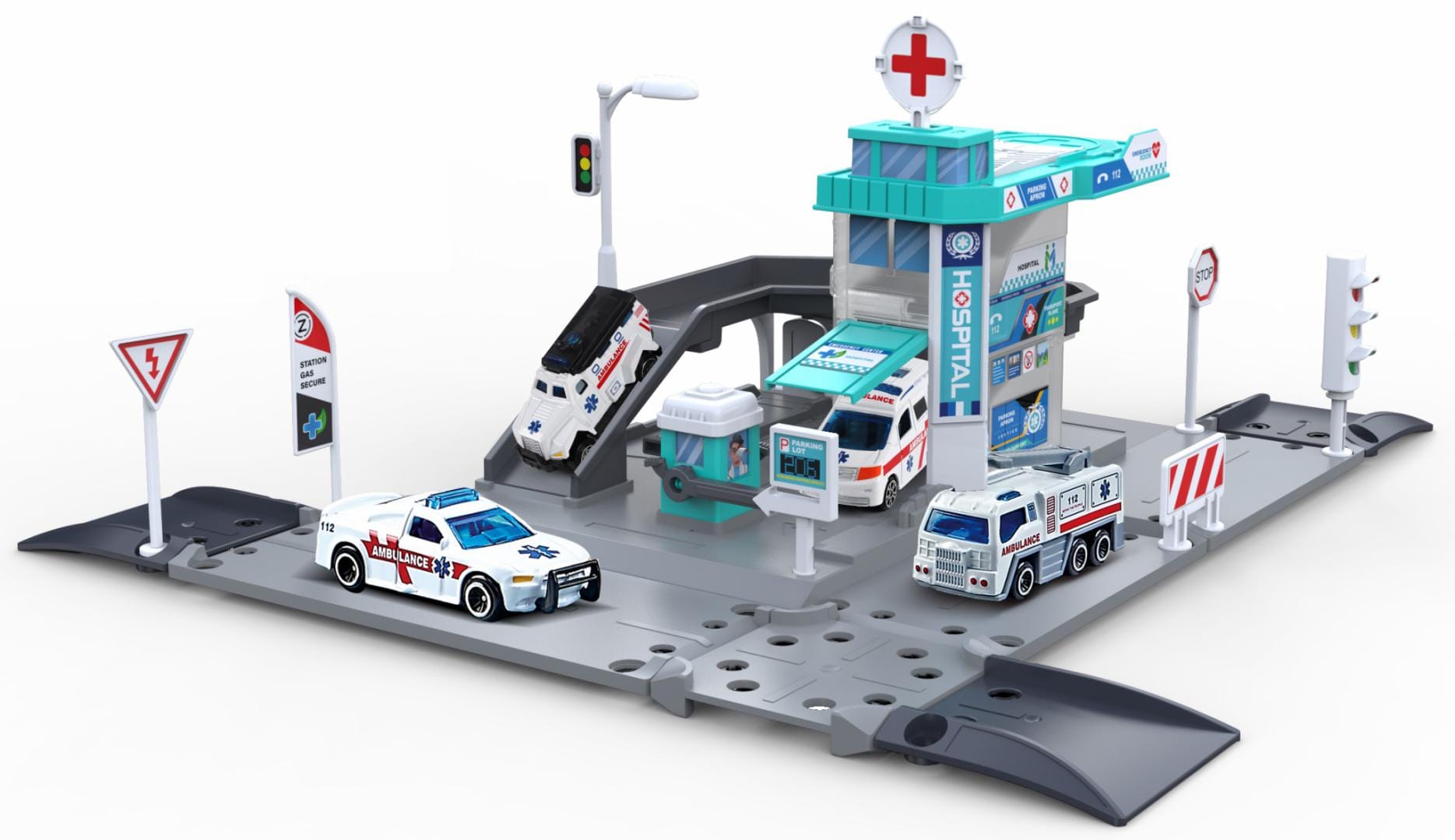 Set Parcare Die Cast 1/64 cu Masinuta - Cevodle, 41 Accesorii DIY - imagine 3