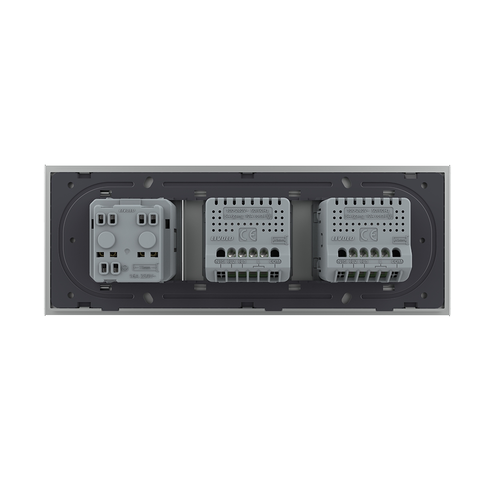 Intrerupator Dublu + Dublu + Priza LIVOLO, Sticla - imagine 16