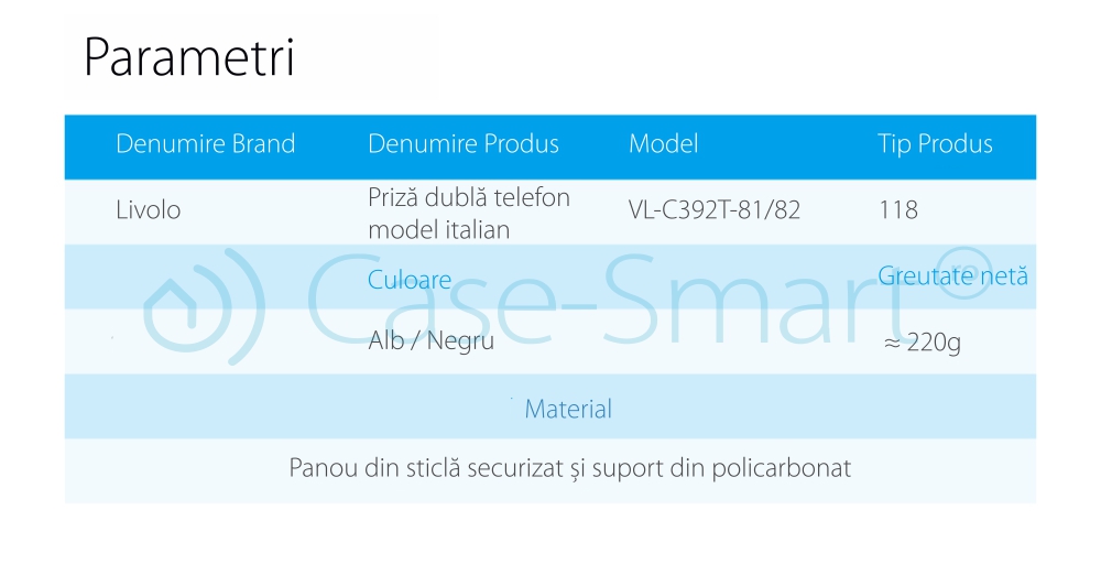 Priza Dublă Telefon Livolo cu Rama Sticlă - imagine 4