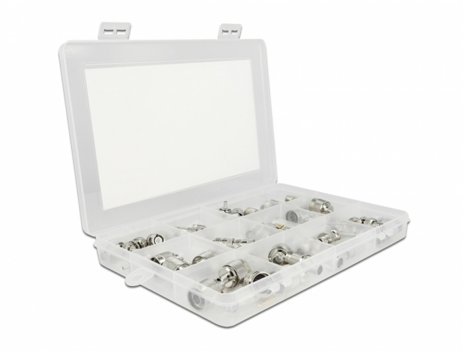 Set 48 Conectori RF BNC/TNC/N 50 Ohm, Delock