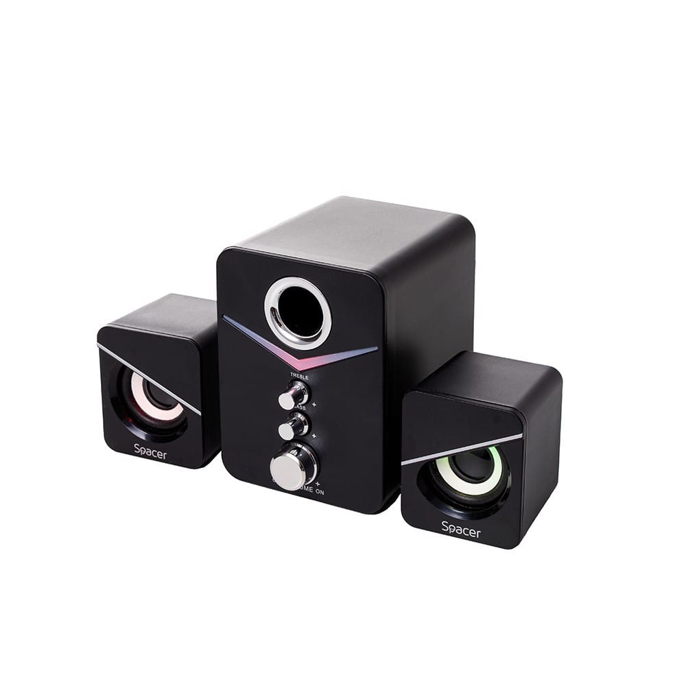 Boxe Gaming SPACER 2.1 11W RMS cu LED RGB - Negru - imagine 9