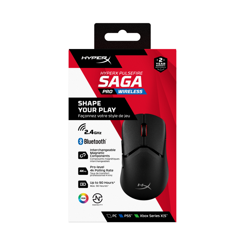 Mouse Wireless HP HyperX Pulsefire Saga Pro - 26000 DPI, RGB - imagine 1