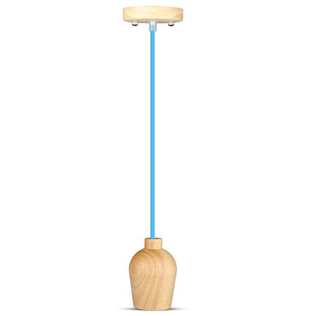Pendul Tavan E27 Lemn Albastru V-TAC