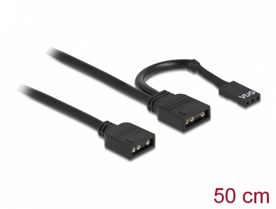 Cablu RGB Delock 0.5m 5V 3-Pini