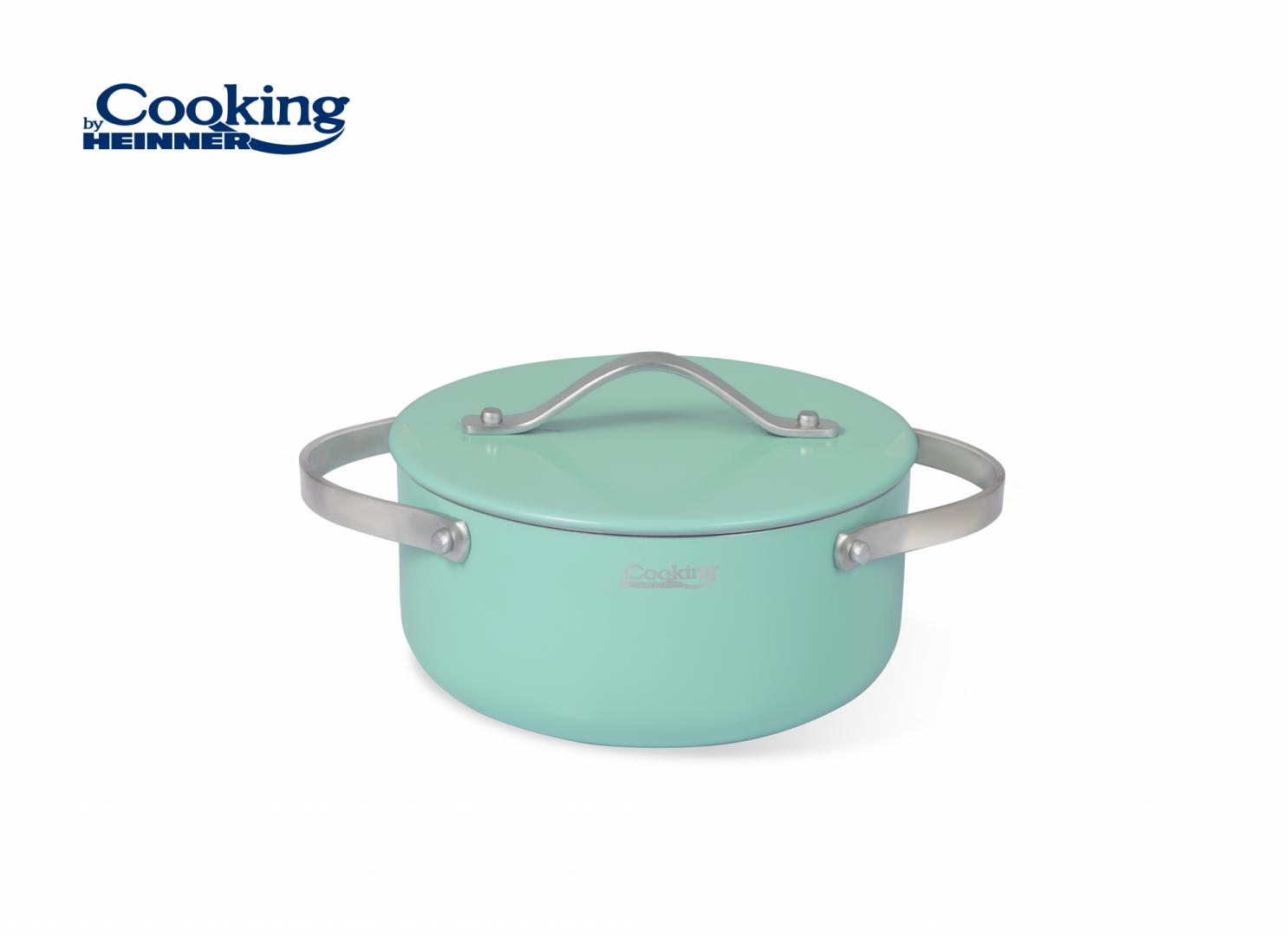 Set Gătit Heinner 5 Piese Aluminiu Presat Culoare Cretă - imagine 4