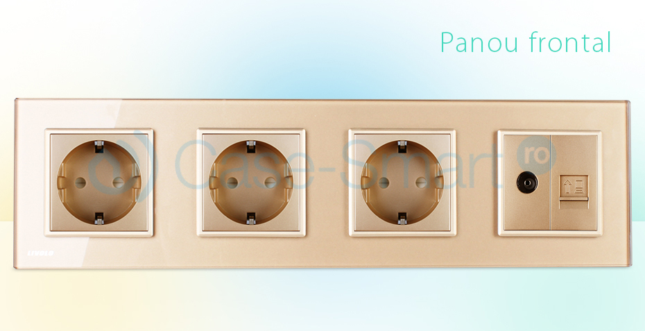 Priză Cvadruplă Livolo Sticlă, TV și Internet - imagine 16