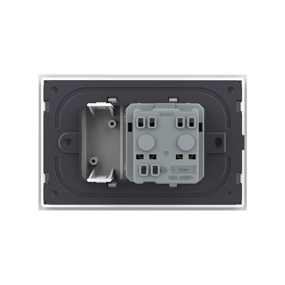 Priza Livolo cu Rama Sticlă 3M, Standard Italian - imagine 4