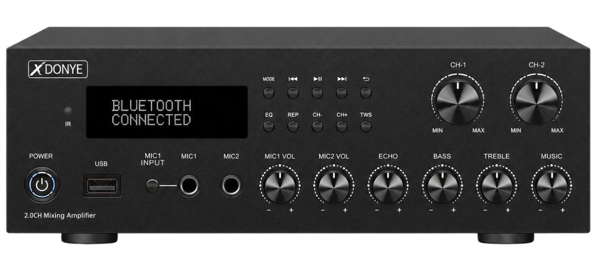 Amplificator PA 2 Zone Bluetooth Oem, 2x50W RMS, USB/FM/AUX
