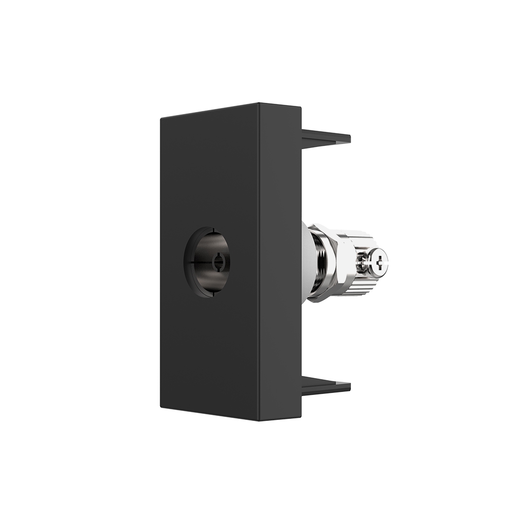 Priză TV Livolo, Metal/Plastic, 45x22.5mm, Negru - imagine 5