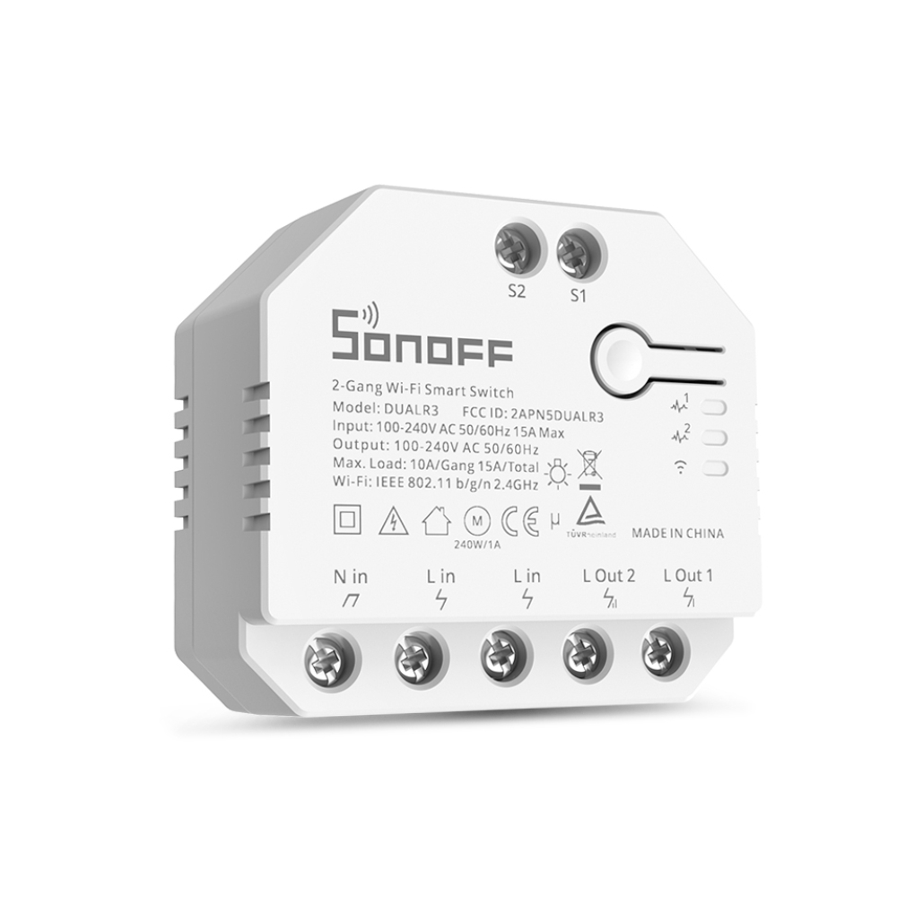Sonoff Dual R3 Wi-Fi, 2 canale, Contor energie - imagine 2