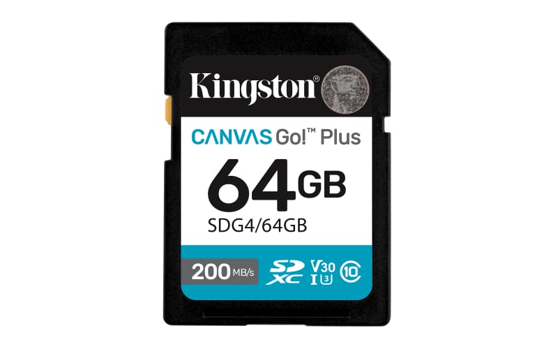 Card SDXC Kingston Canvas GO Plus 64GB, până la 200 MB/s
