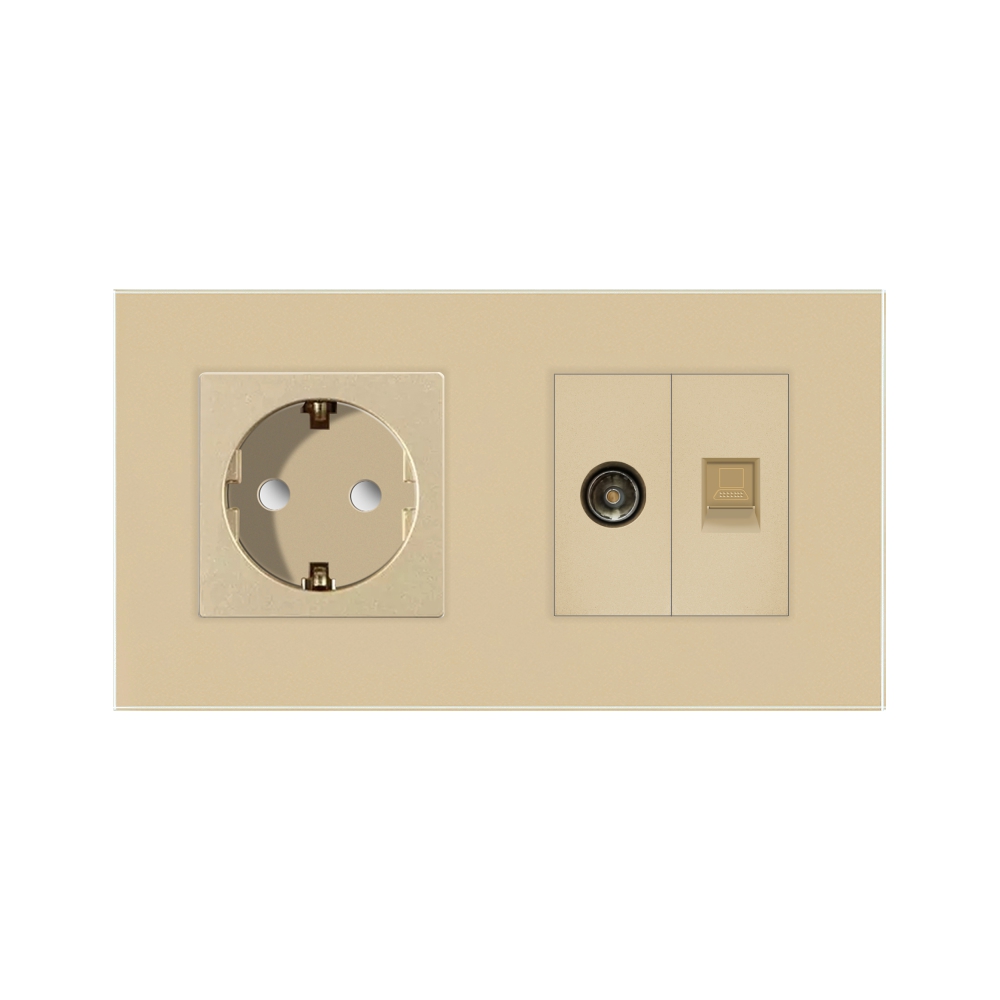 Priza Schuko, TV, Internet cu Rama Sticlă Luxion - imagine 10