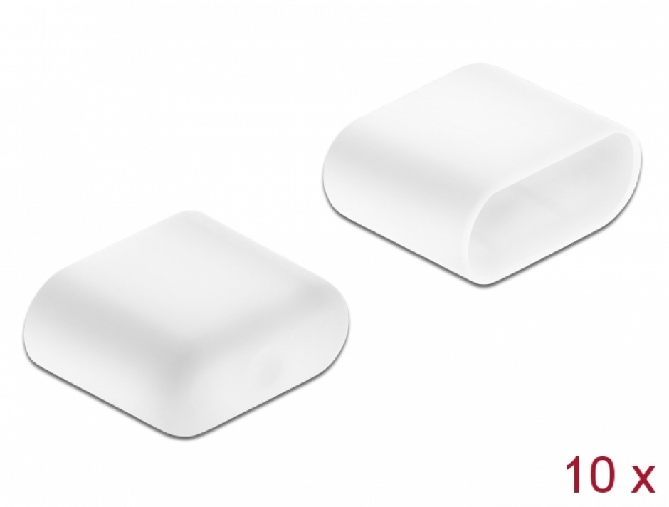 Protectii praful USB-C Delock Alb, set 10 buc
