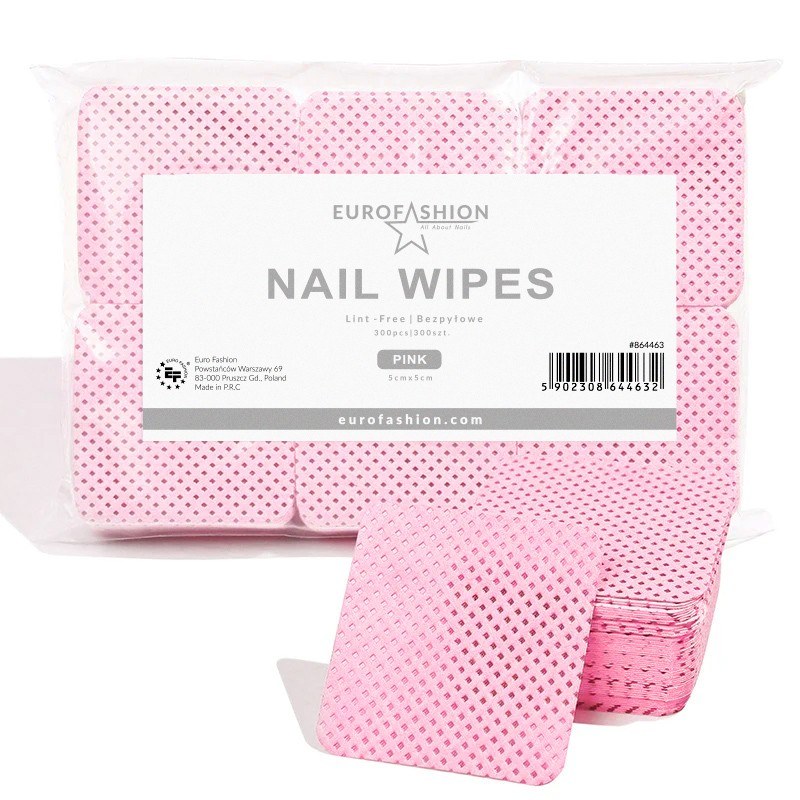 Nailshop 300 Buc. Șervețele fără Scame Roz