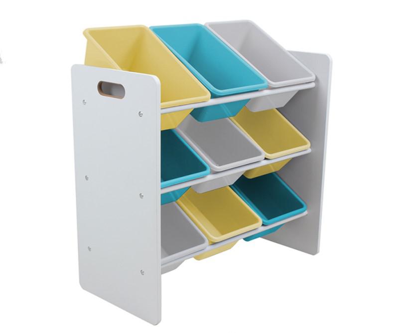 Raft Depozitare Jucarii 9 Cosuri Blue/Galben - U-Grow