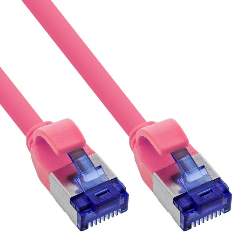 Cablu InLine Cat.6A S/FTP Roz 0.5m, PoE, LSZH