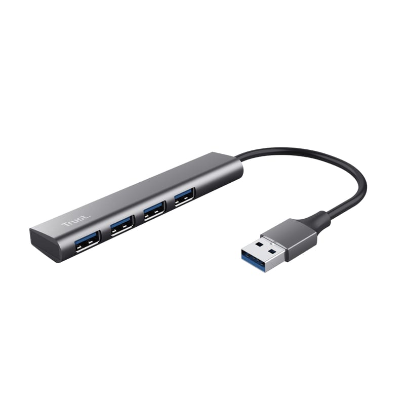 Hub USB Trust Halyx 4 Porturi USB-A 3.2 Argintiu - imagine 3