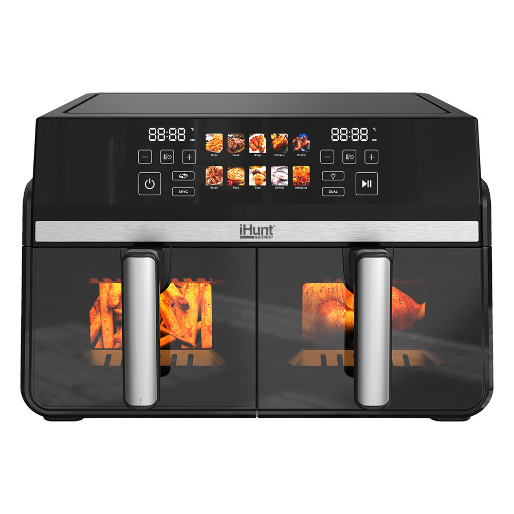 iHunt Bro Dual Air Fryer 10L, 2 Zone, 1800W