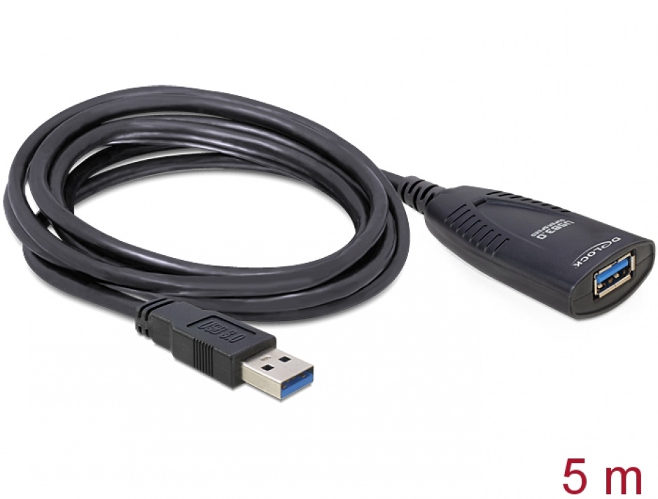 Cablu prelungitor activ USB 3.0 5m Delock