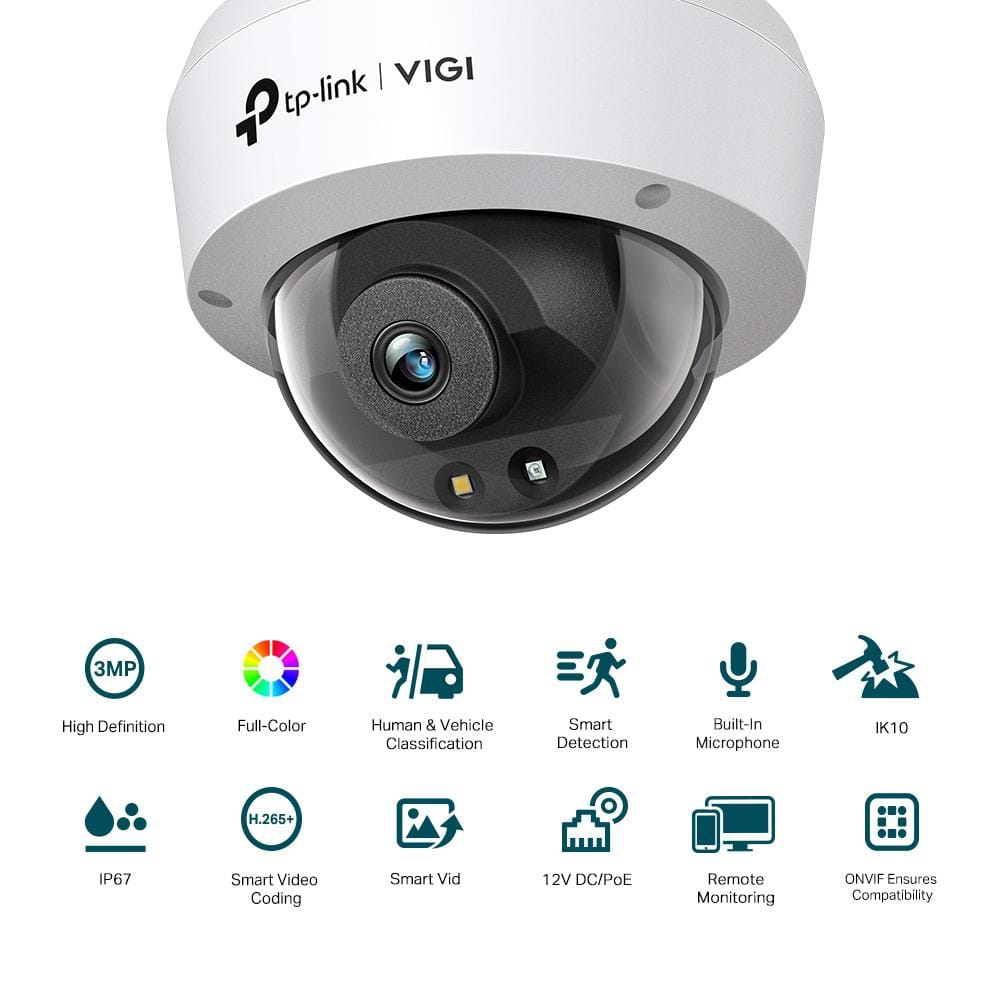 Camera IP Dome TP-Link VIGI C230 3MP - Supraveghere Profesionala - imagine 3