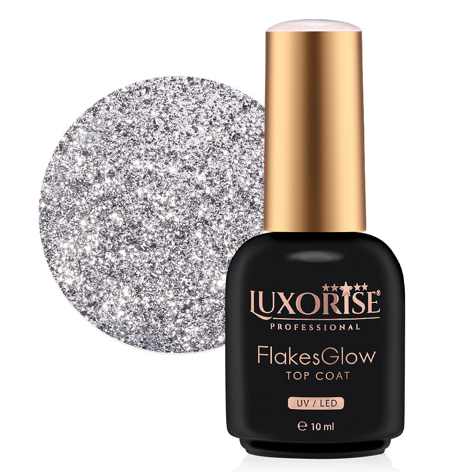 Top Coat LUXORISE FlakesGlow Silvery Spell 10ml