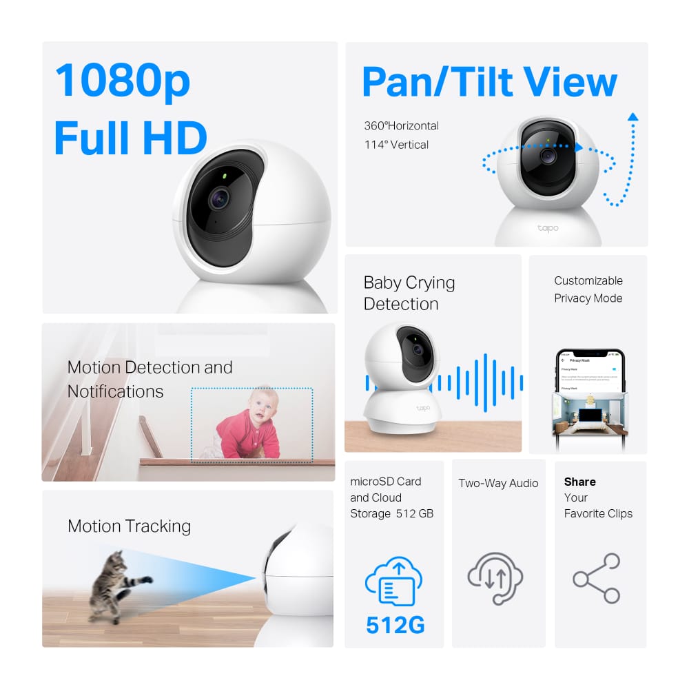 Set 2 Camere TP-LINK Tapo C200 1080P Pan/Tilt - imagine 9