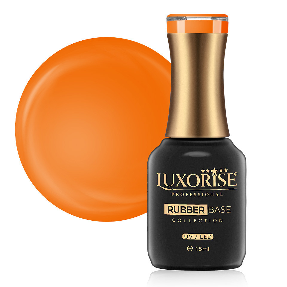 Rubber Base Luxorise Orange 15ml | Flexibilă și Adezivă