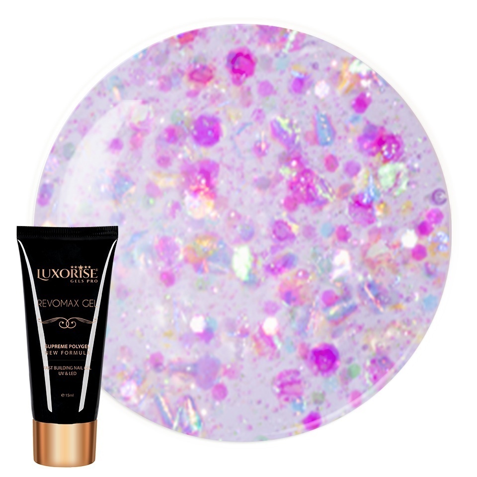 Polygel Luxorise Cotton Candy 15ml - Modelare Ușoară