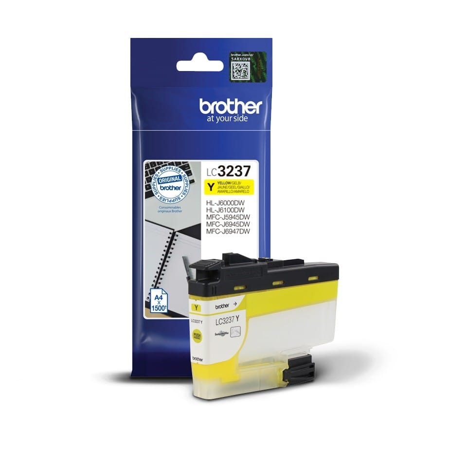 Cartuș cerneală Brother LC3237Y Yellow, 1500 pagini