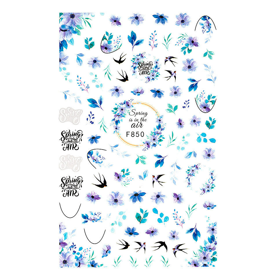 Abtibild Unghii SensoPRO Milano Denim Flowers F850