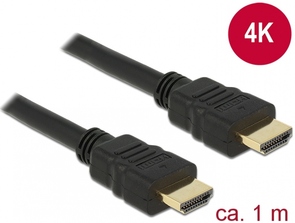 Cablu HDMI 4K Delock 1m, High Speed cu Ethernet