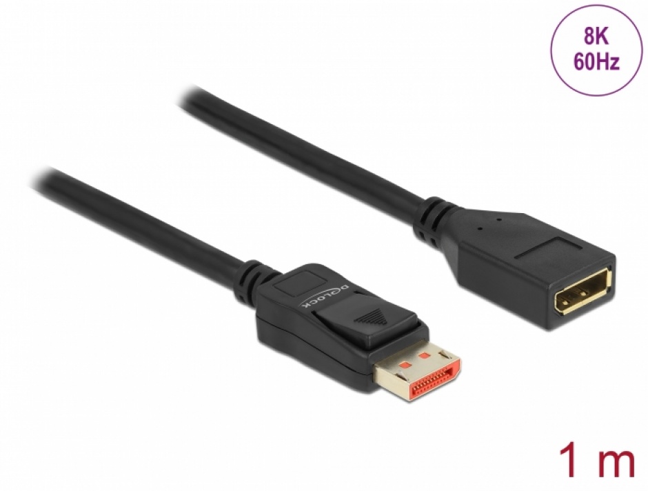 Cablu DisplayPort 1.4 8K, 1m, Delock 87070