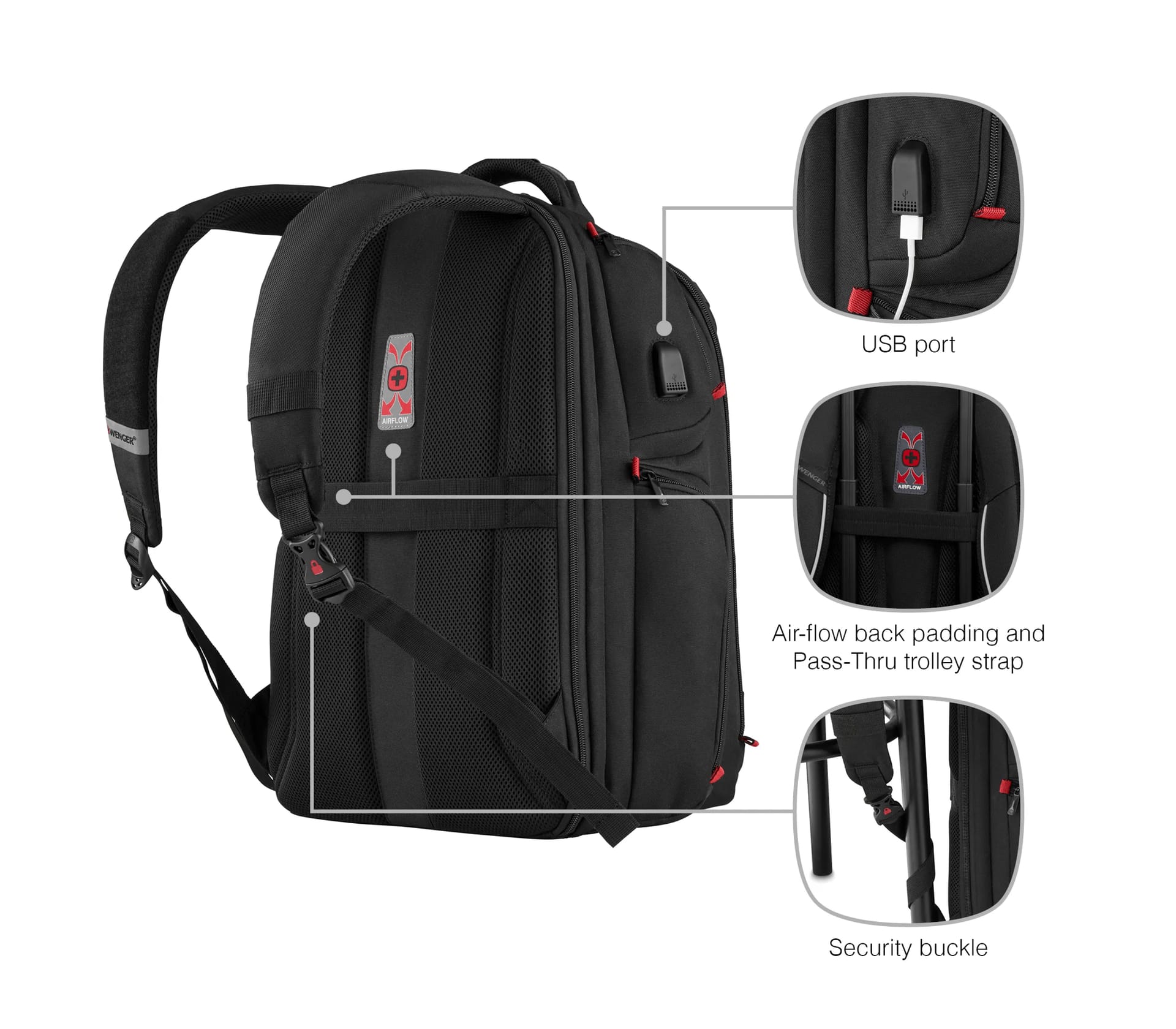 Rucsac Gaming Wenger PlayerOne 17.3" Negru - Protecție Premium - imagine 17