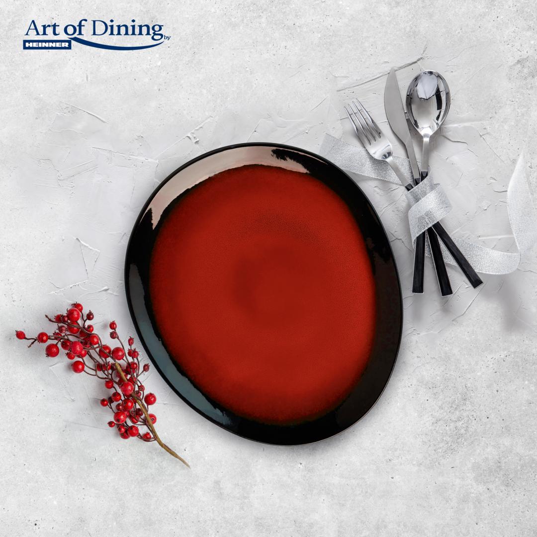 Set 4 Farfurii Oval Ceramica Vulcano 21cm - Art of Dining - imagine 2