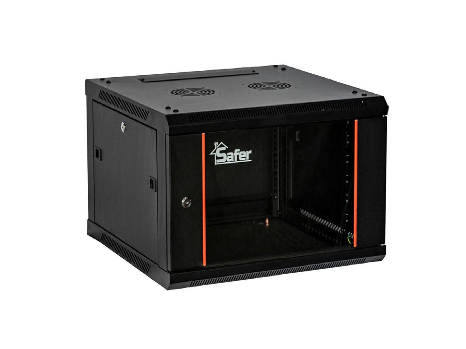 Safer Rack 12U Perete cu Sticlă Securizată