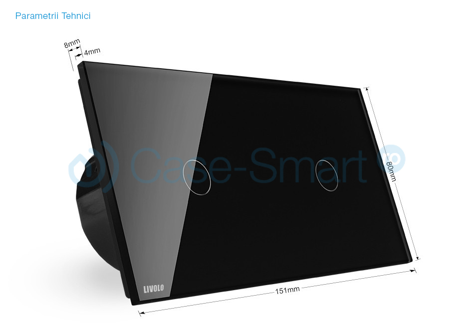 Intrerupator Touch Livolo Sticla, 2 Butoane - imagine 6