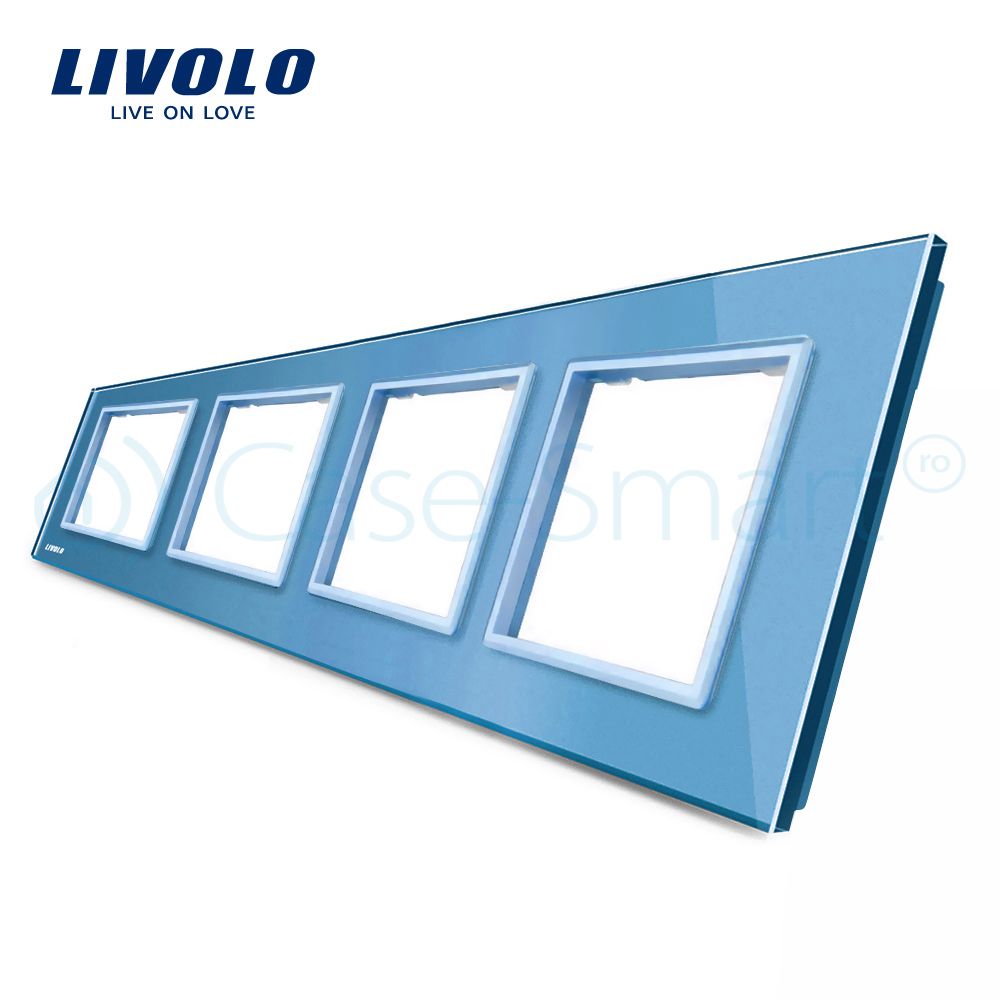 Rama Priză Cvadruplă Livolo, Sticlă Cristal - imagine 14