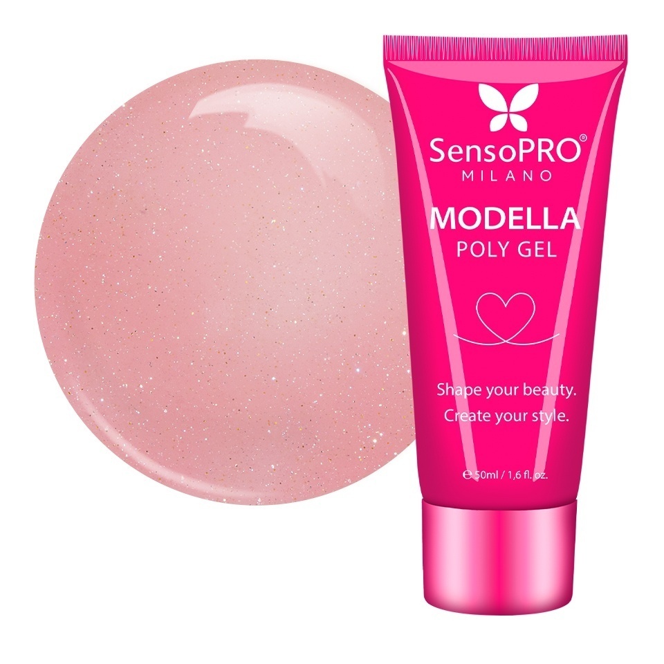 Polygel MODELLA SensoPRO Milano - Rosé Glow, 50ml
