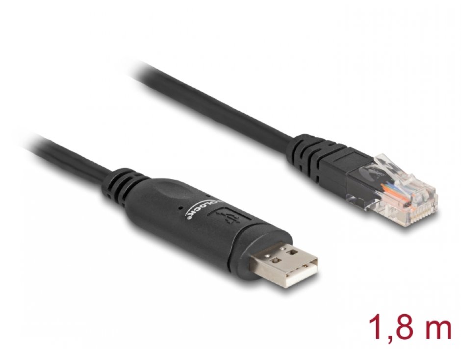 Cablu Delock USB la Serial RS-232 RJ45, 1.8m