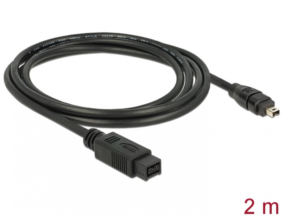Cablu FireWire 9-4 pini 2m, Delock 82589