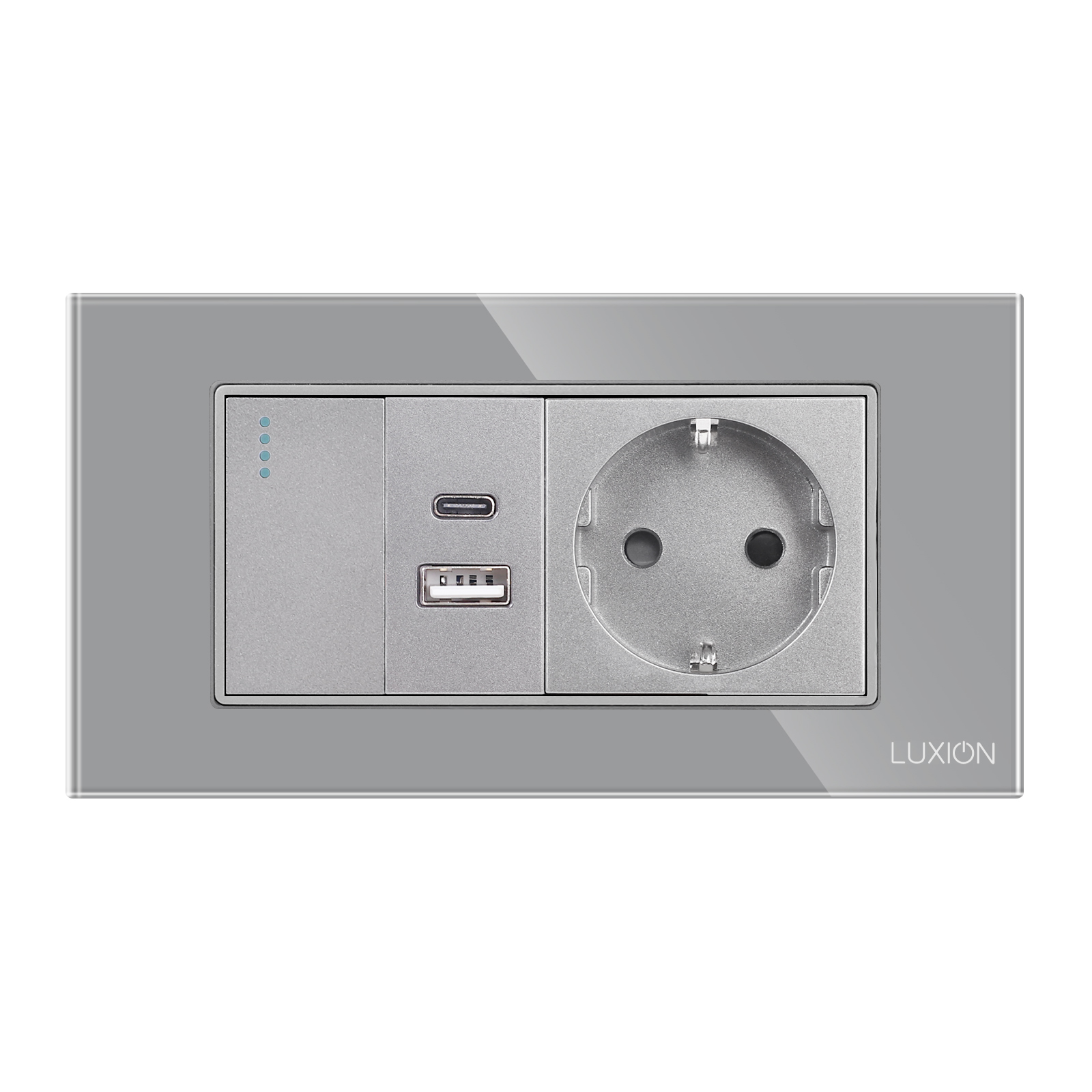 Intrerupator + Priza USB A+C + Schuko cu Rama Sticla LUXION - imagine 14
