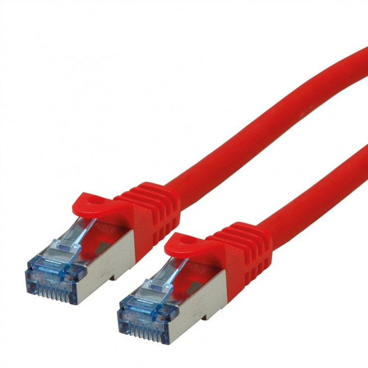 Patch Cord Roline S/FTP Cat.6A Rosu 0.3m