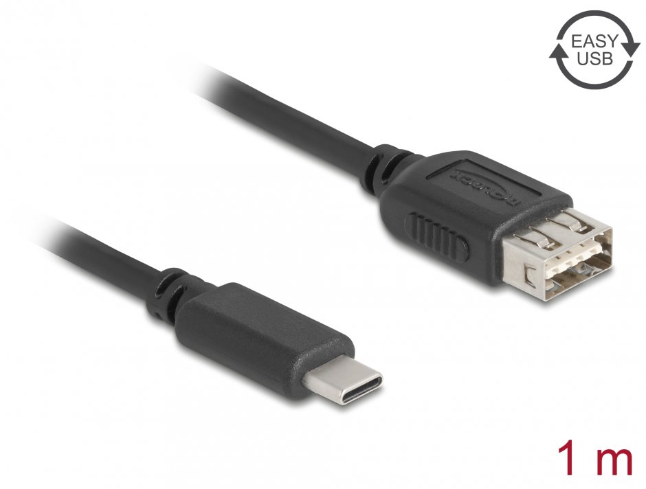 Cablu USB Delock 1m Type-C la EASY USB-A