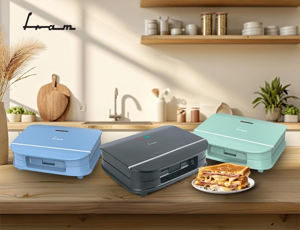 Sandwich Maker Fram FSM-700BL, 700W, Placi Antiaderente, Bleu - imagine 5