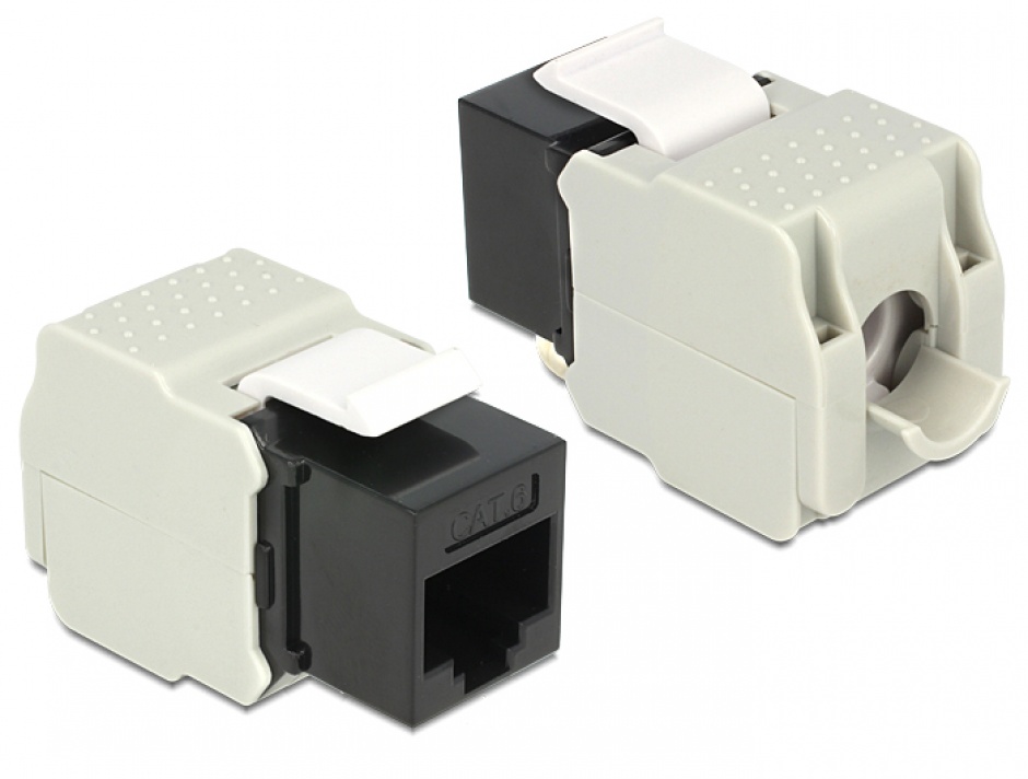 Modul Keystone RJ45 Delock Cat.6, Negru